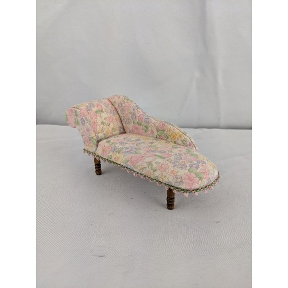 Other - Vtg Dollhouse Miniature 1:12 Victorian Chaise Lounge Artist Nancy Maxwell 2004